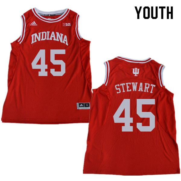 Youth #45 Parker Stewart Indiana Hoosiers College Basketball Jerseys Sale-Red - Click Image to Close